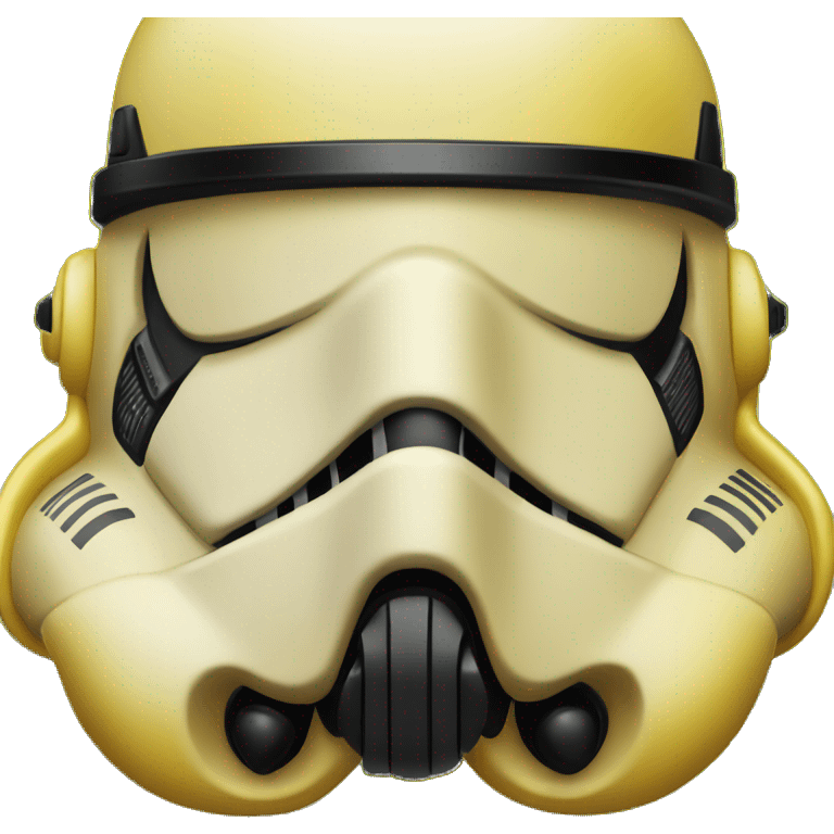 Black and yellow stormtrooper helmet  emoji