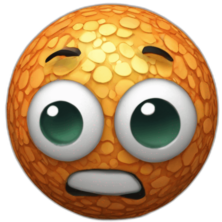 3d sphere with a cartoon tnt texture with big stupid eyes emoji