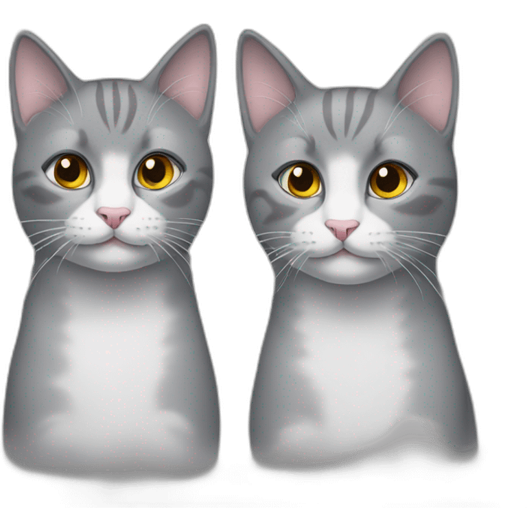 Two greys kitty emoji