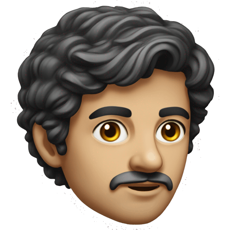 guy 20 years old iranian in 1970 photorealistic serious emoji