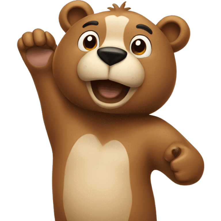 Happy bear with paws up  emoji