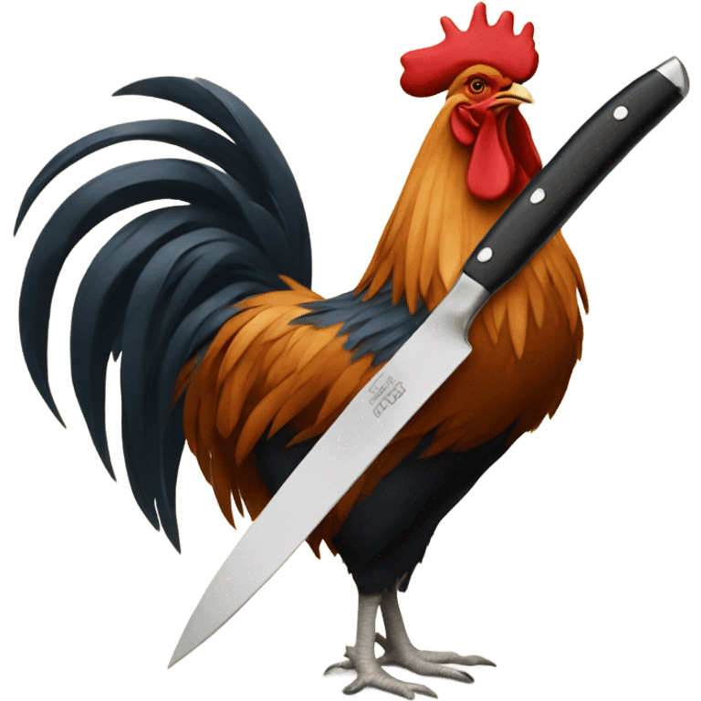 Rooster with a knife  emoji