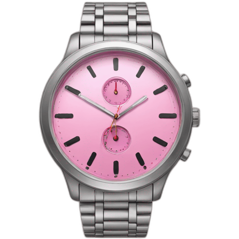 Reloj rosa emoji