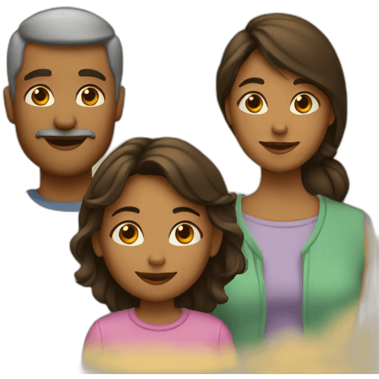 A daughter with their parents emoji