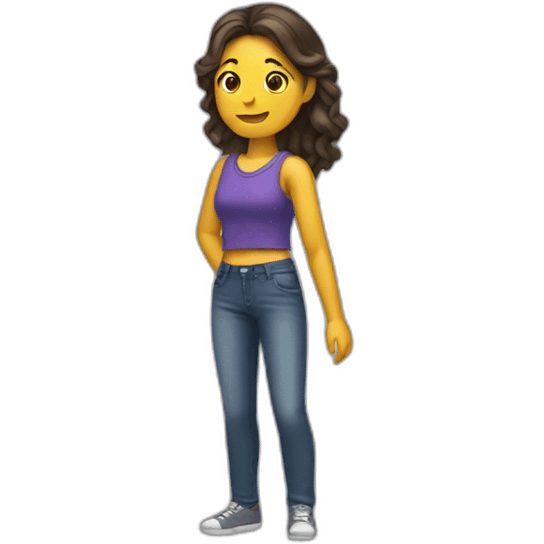 Femme qui joue  a la switch emoji