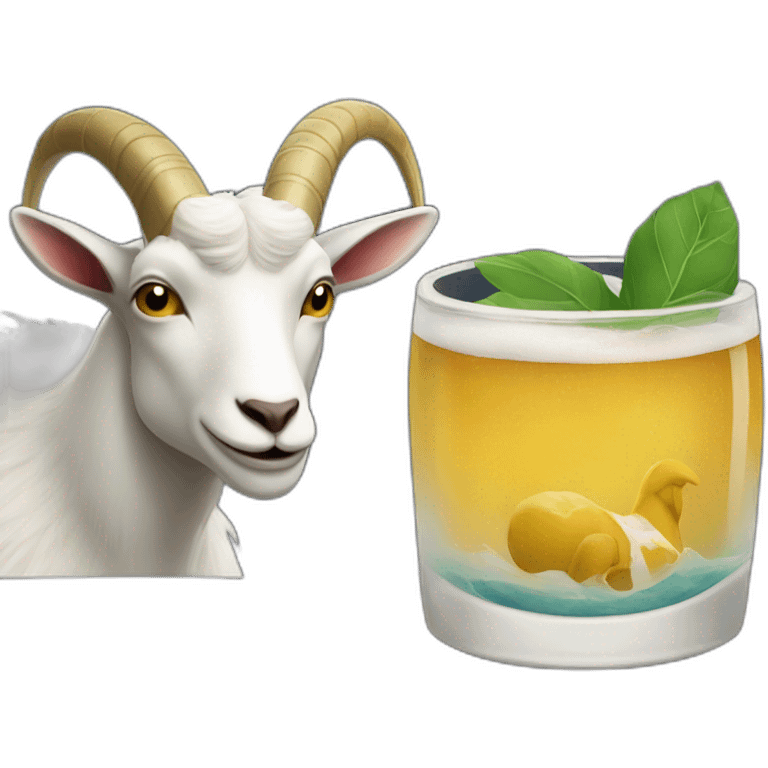 Sea perché and goat in a bar emoji