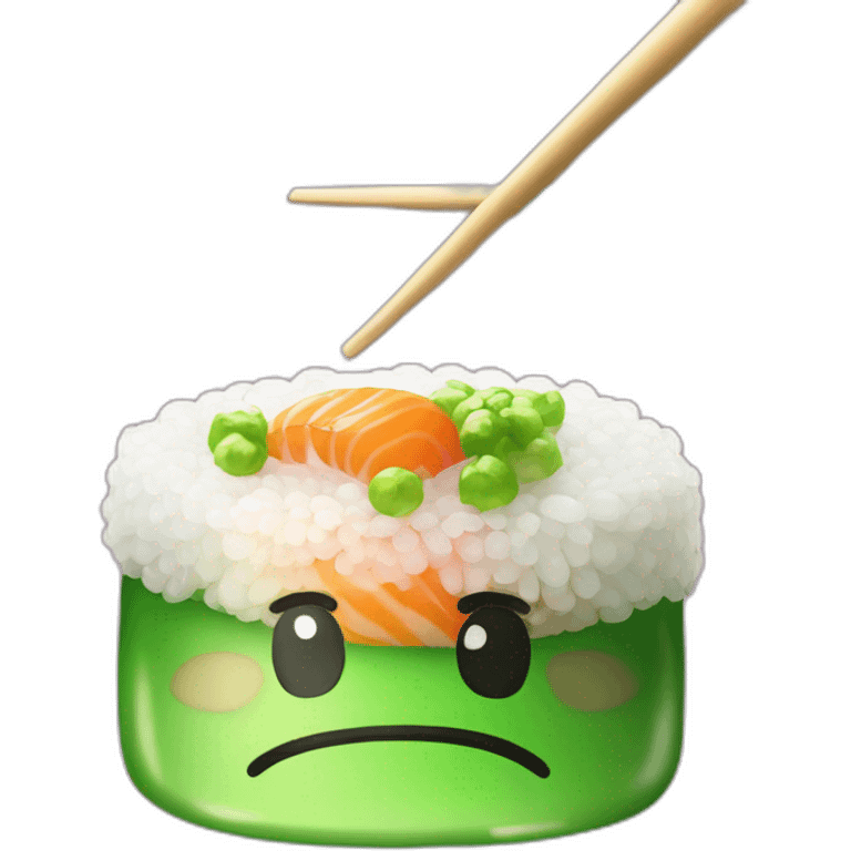 kawai leuchtent glitzer grün sushi emoji