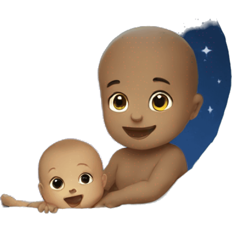 Moon and baby emoji