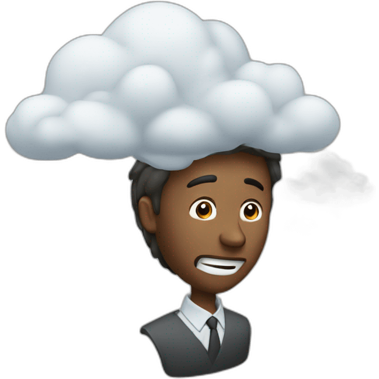 man who drops it came out of his mouth with a cloud above it that symbolizes a thought emoji