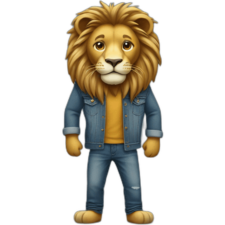 A lion wearing jeans emoji