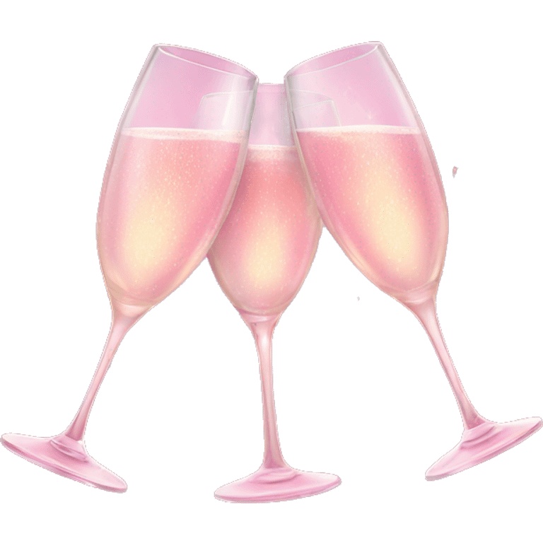 Pink sparkling champagn glasses cheering emoji