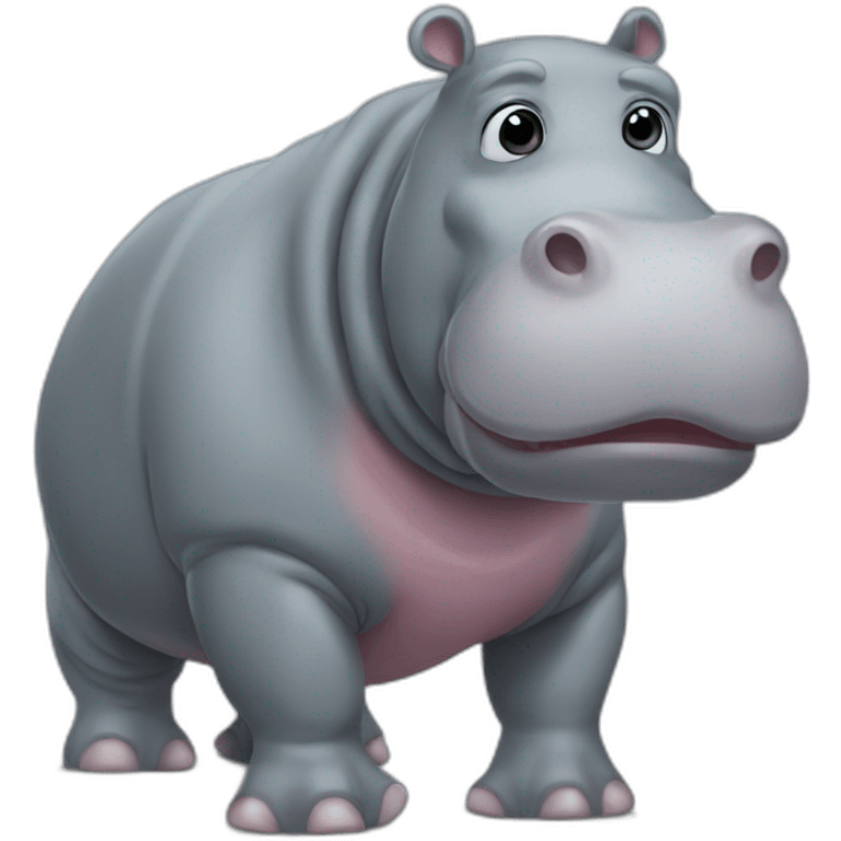 Hippo using walker emoji