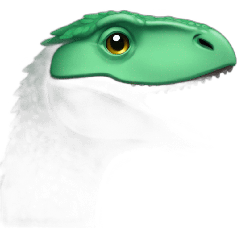 green raptor head closed eyes emoji