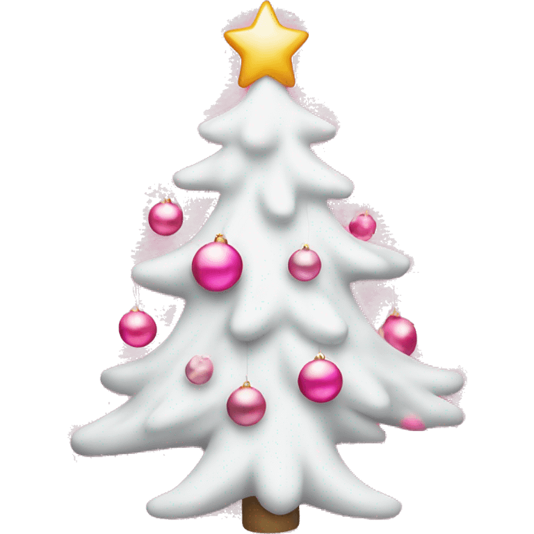 White christmas tree with pink ornaments  emoji