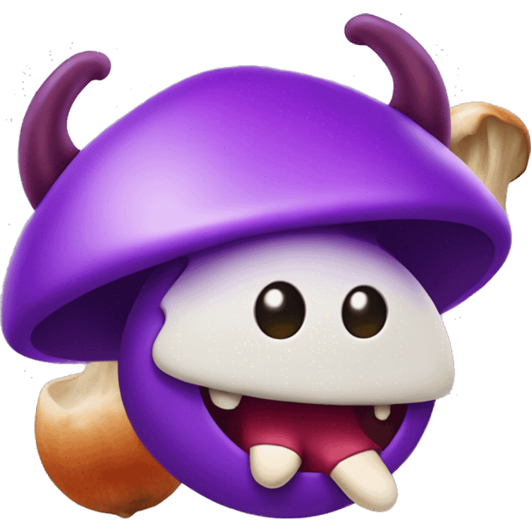 purple devil emoji with a mushroom emoji