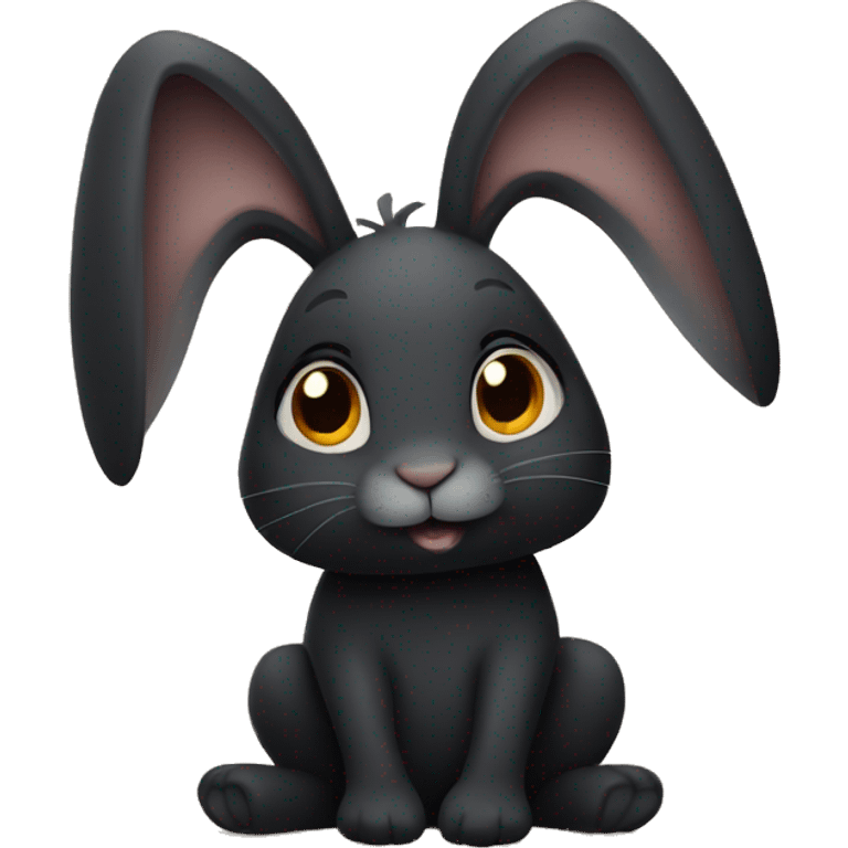 autumn cozy black rabbit emoji