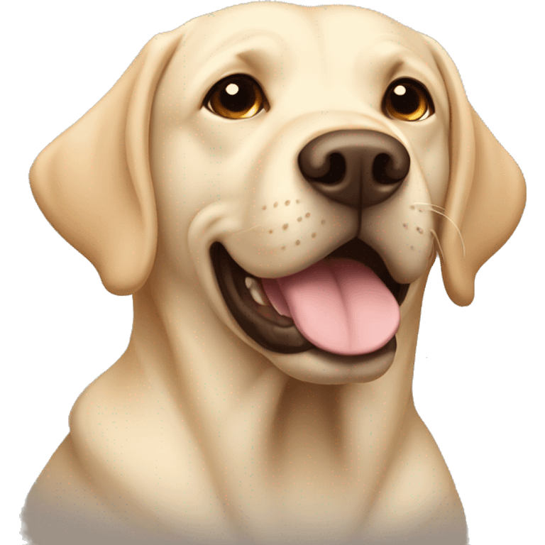 light beige labrador with brown folded ears emoji