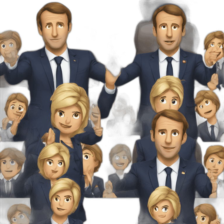 Macron baisers brigite emoji