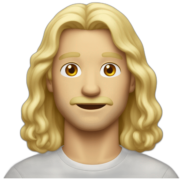 blonde long haired middle aged man ロン毛 emoji