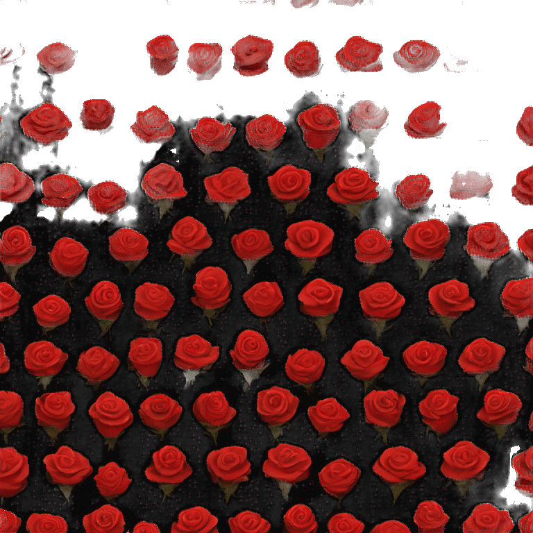 Many Red roses in a black box  emoji