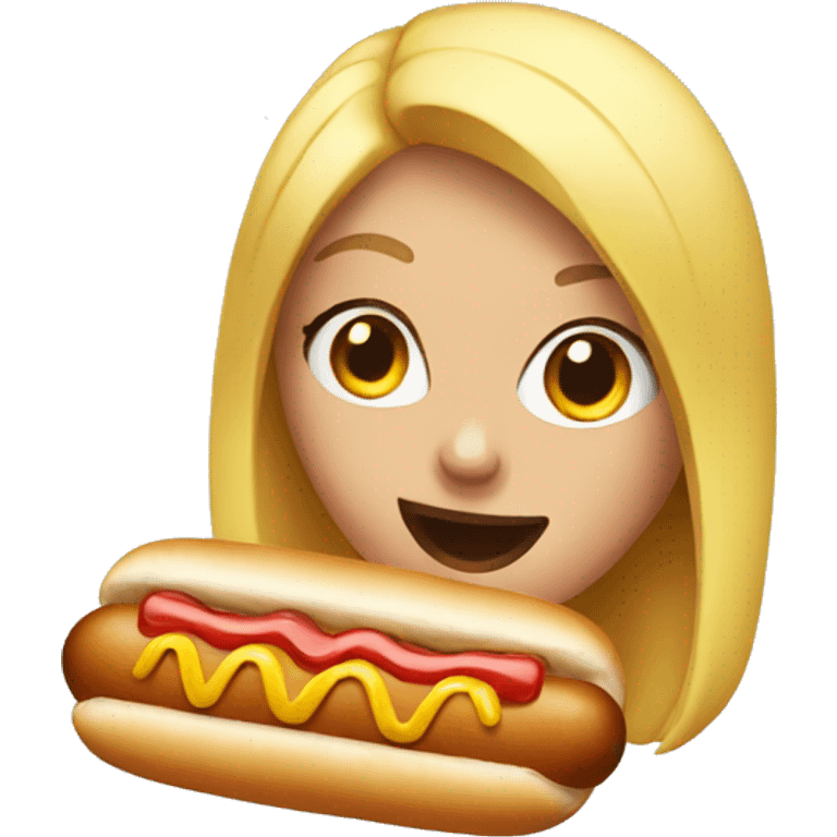 Girl that eat hot dog emoji