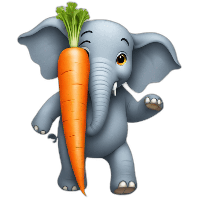 elephant shaking a carrot emoji