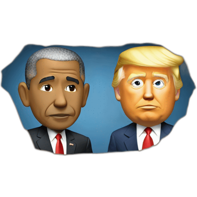 Trump et Obama qui s'embrasse emoji