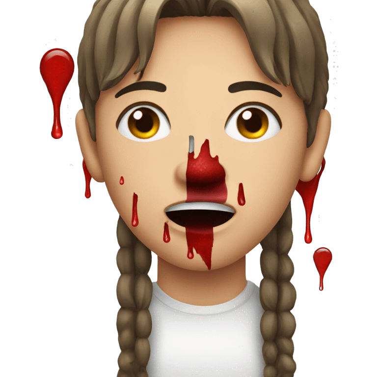 Face emoji with nose bleeding emoji