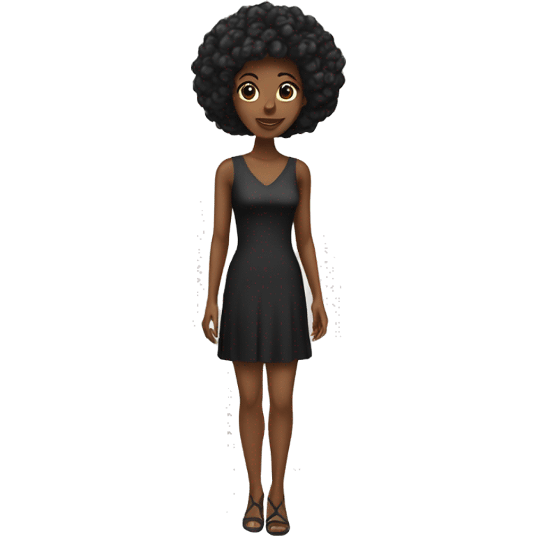 Black lady in pibk short dress emoji