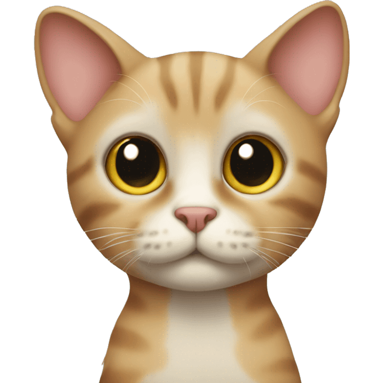 cat with big eyes and cute hear emoji