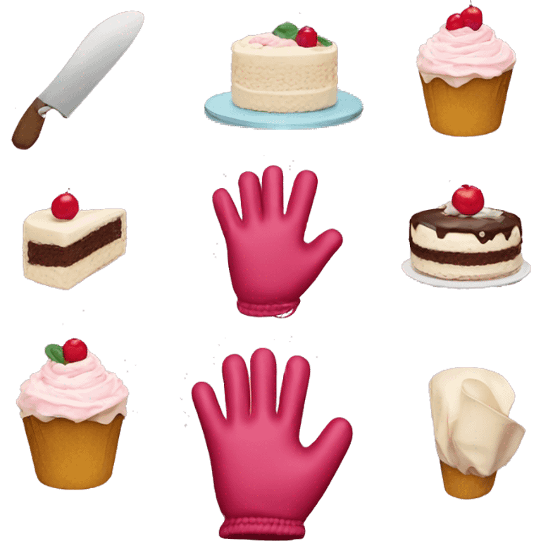 Glove w cake symbols  emoji