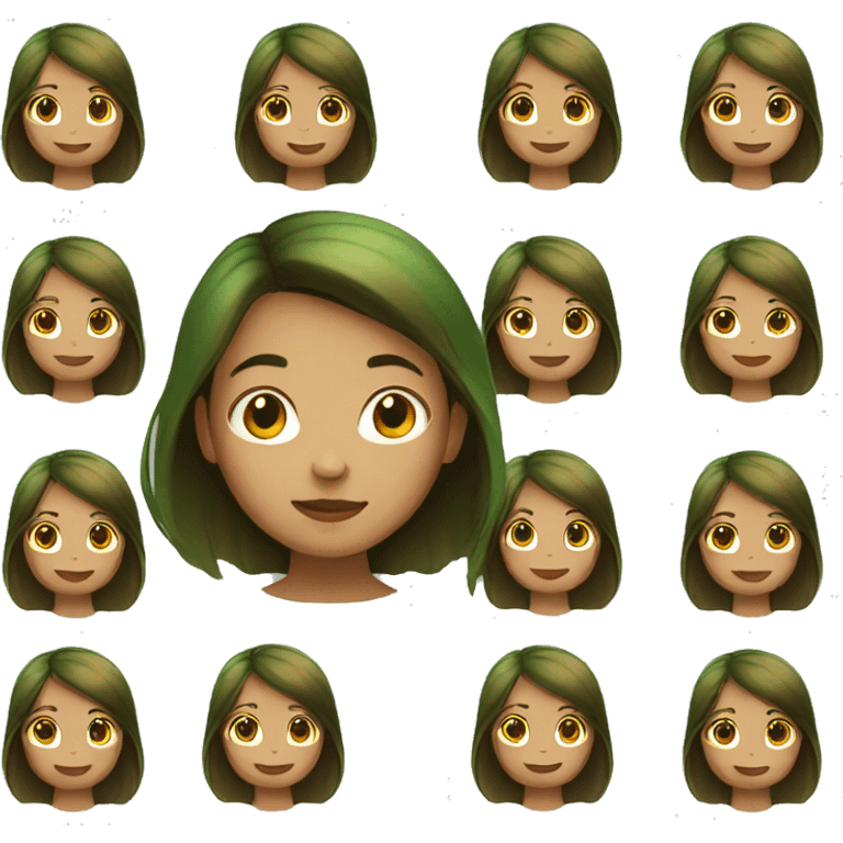 Girl with green and brown hair emoji