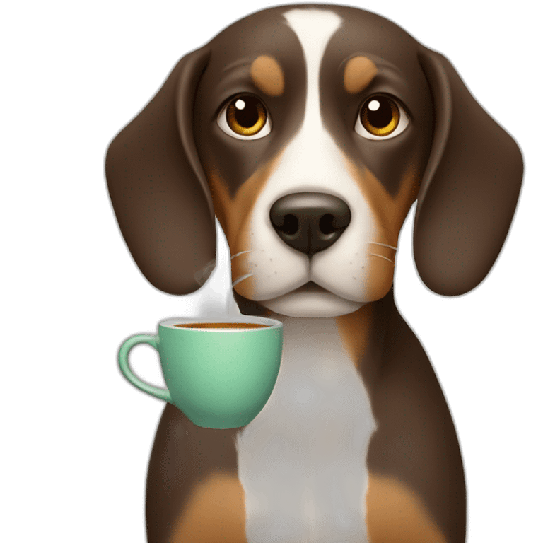 dog drinking tea emoji