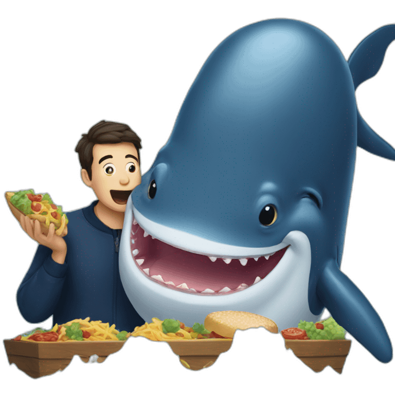 Whale eating berger emoji