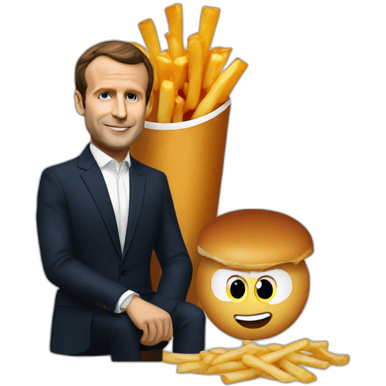 Poutine hanging out whit Macron  emoji