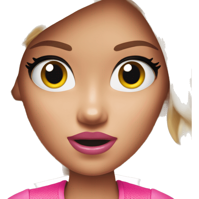 barbie with a shocked face emoji