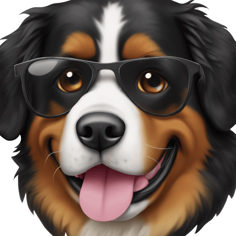 bernese mountain dog with sunglasses emoji