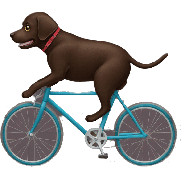 A dark chocolate lab riding a bike  emoji