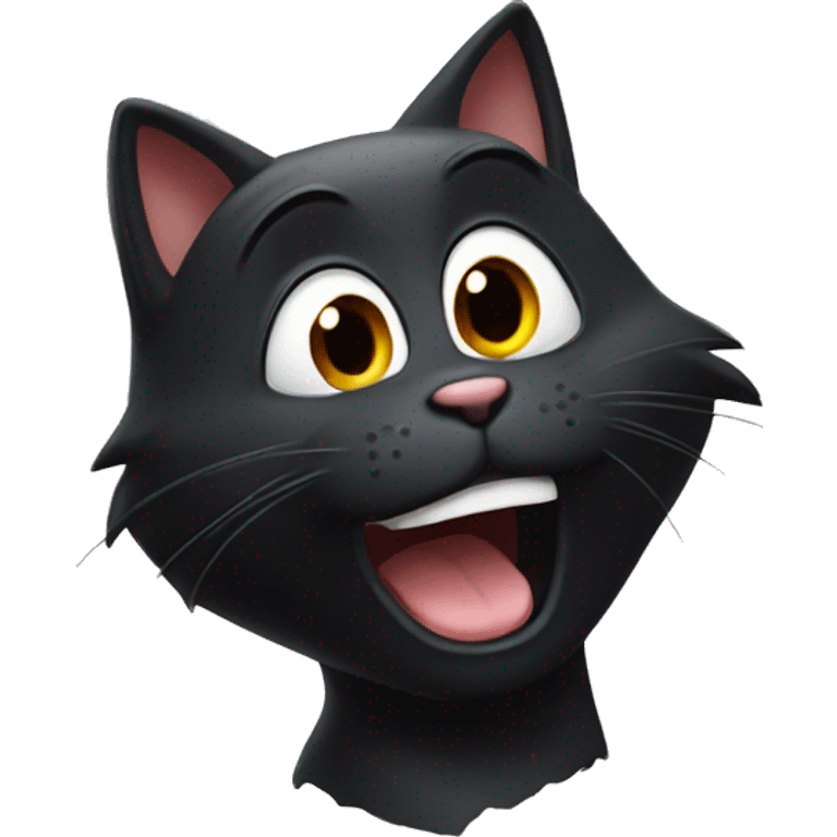 an amazed  black cat  emoji