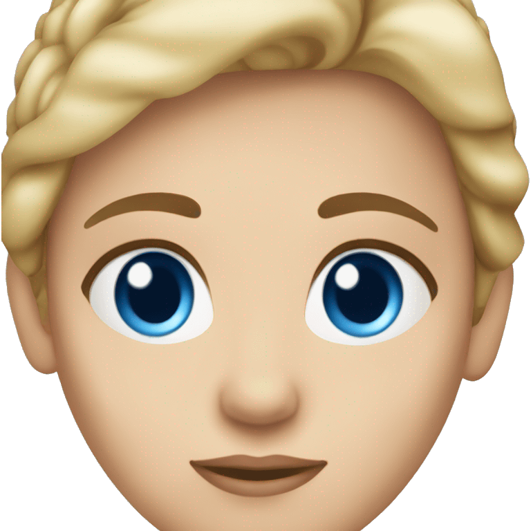 dark blonde hair blue eyed woman oval face light eyebrows emoji