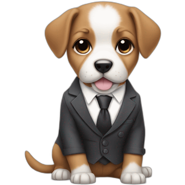 cute puppy in a suit emoji