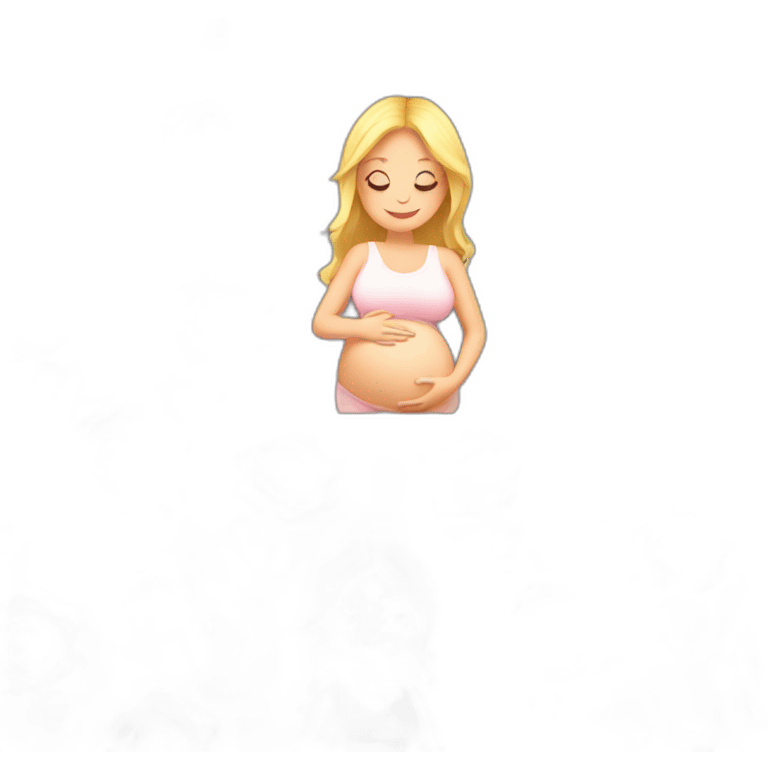 Blonde pregnant woman with roses  emoji