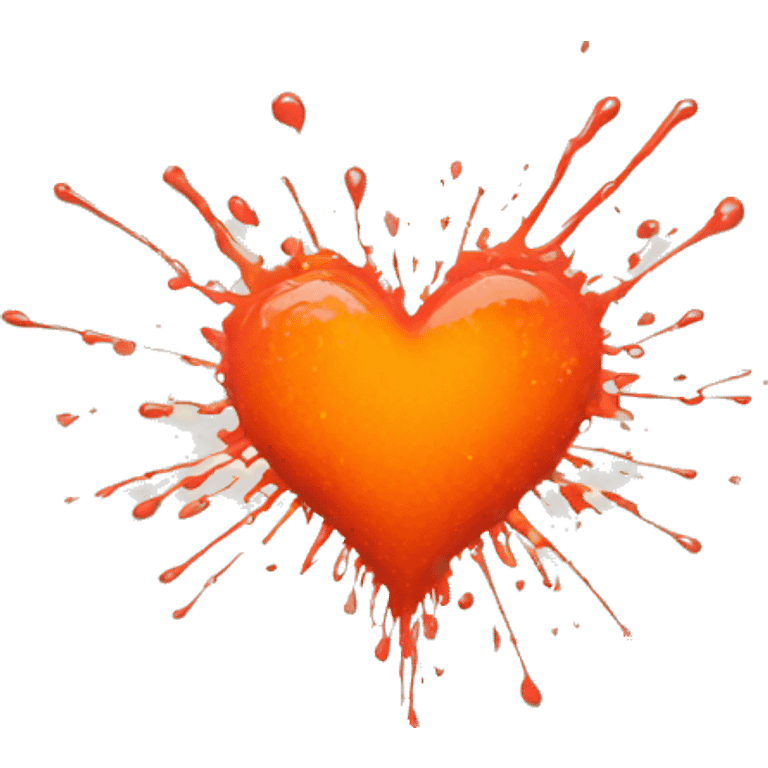 splattered paint heart glowing red-orange warmth emoji