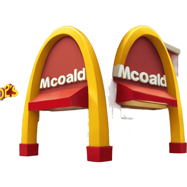 “McDonald’s store with the iconic golden arches, a red and yellow color scheme, and a simple, recognizable design that captures the essence of a fast food restaurant.” emoji