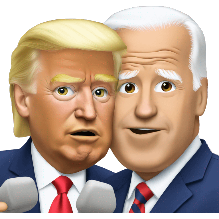 Trump and Joe Biden kissing on the cheek emoji