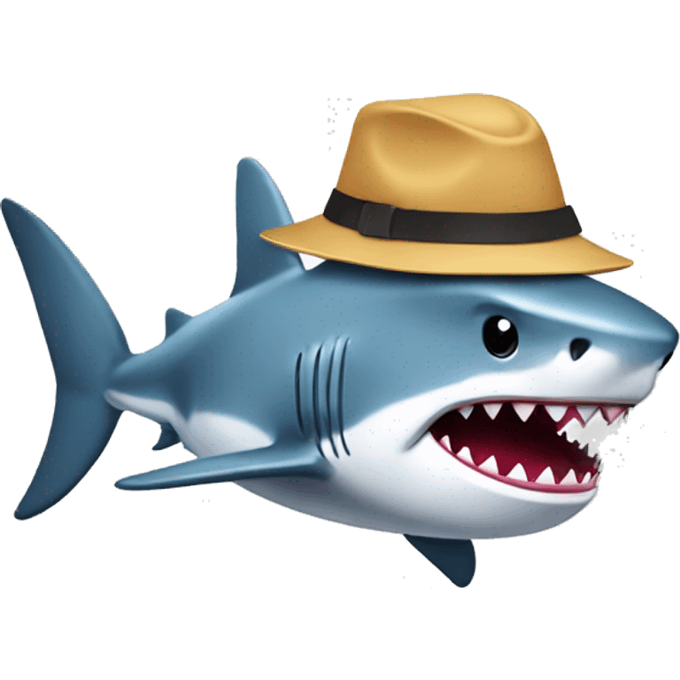 Shark with a bucket hat  emoji