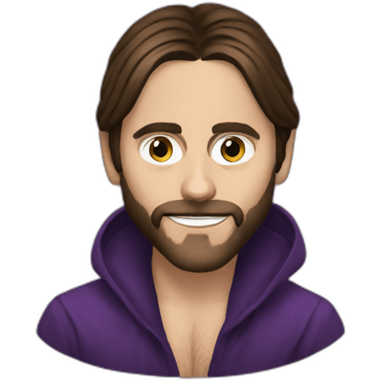 Jared Leto with face like eggplant emoji