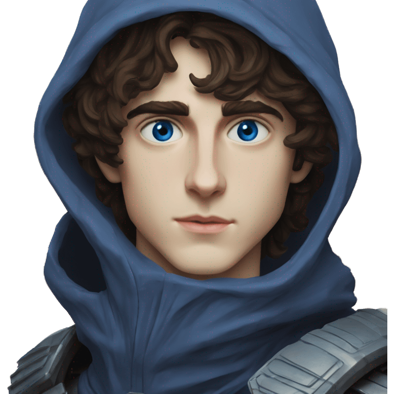 paul atreides timothee chalamet blue eyes with hood in dune  emoji