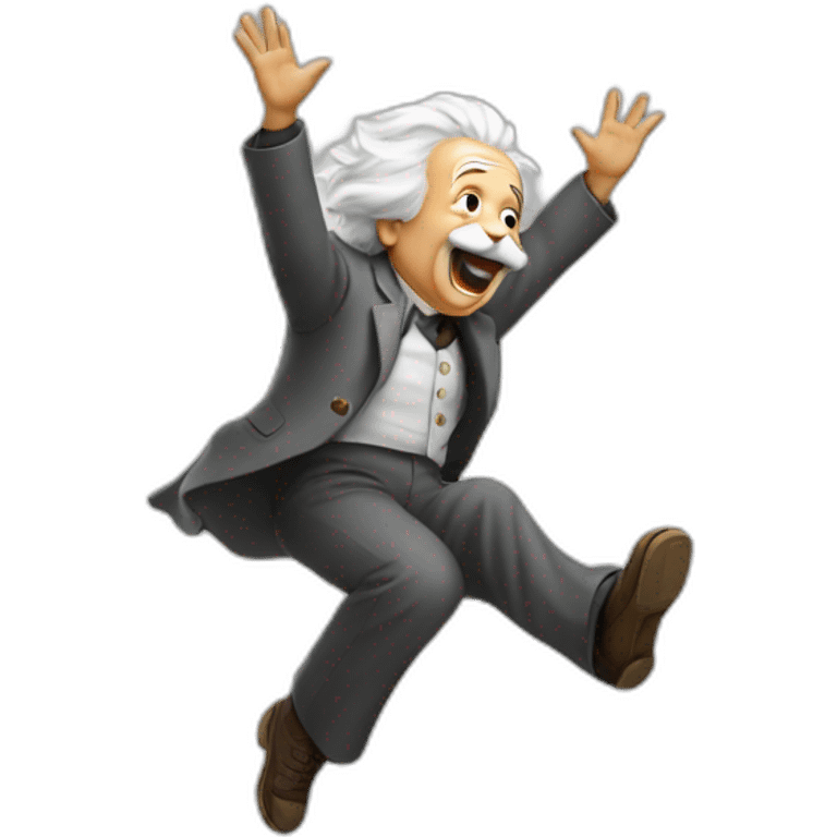 Einstein doing a back flip emoji