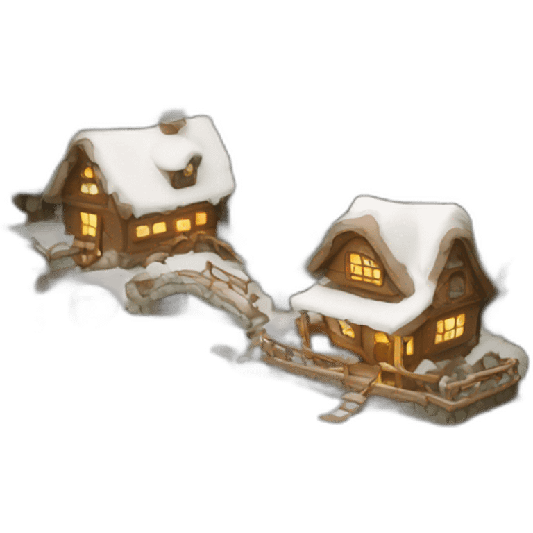 Winter wonderland diorama emoji